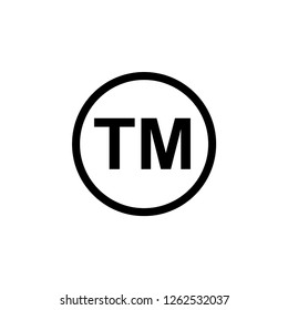 Trade Mark Icon. Legal Identity Vector Illustration Logo Template. Flat & Formal Sign & Symbol for Trade or Merchandise.