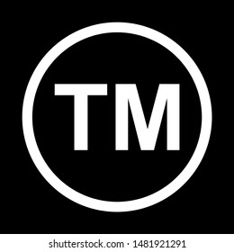 Trade Mark Icon Symbol. TM Sign Trademark Vector Black Law