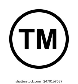Ilustración vectorial de iconos de marcas. Plantilla del logotipo de Legal Identity. Símbolo de signo formal plano para comercio o Mercancía, logotipo de símbolo de Derechos de autor de Marca comercial. Marca registrada