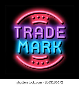 trade mark logo neon light sign vector. Glowing bright icon trade mark logo sign. transparent symbol illustration