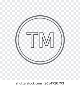Trade mark sign. Dark gray icon on transparent background.