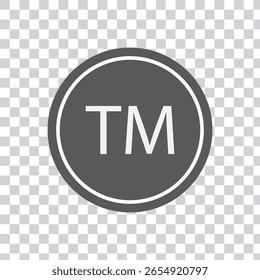 Signo de marca. Icono gris oscuro sobre fondo transparente.