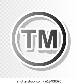 Trade mark sign. Vector. Blackish icon on transparent background with transition.