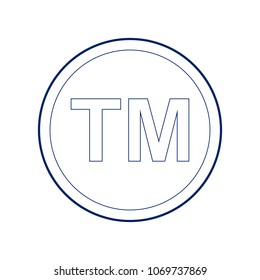 Trade mark sign. Vector. Flat style black icon on white.