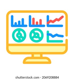 trade market infographic research color icon vector. trade market infographic research sign. isolated symbol illustration