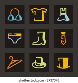 Trade and merchandise icons set. Clothes. Check my portfolio for much more of this series as well as thousands of similar and other great vector items.