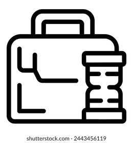 Trade money bag icon outline vector. Career currency. Training learning
