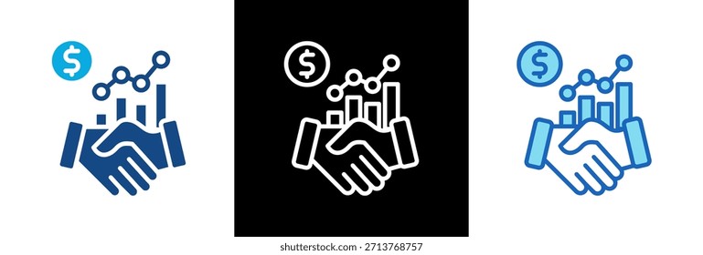Icono de negociación comercial Ilustración vectorial triplestyle