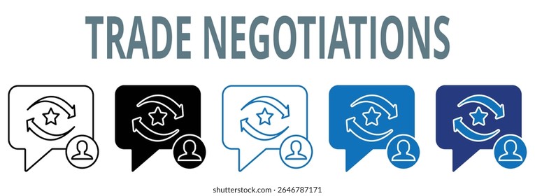 conjunto de ícones de negociações comerciais. contém ícone, vetor, ilustração, comércio, saldo, negociação, negociações, discussões, diálogo, processos