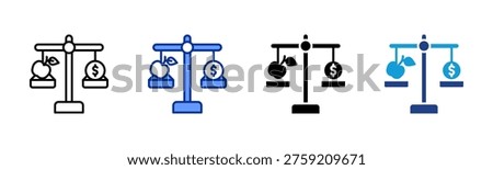 Trade Off icon collection with multiple styles