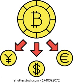 Conversión de divisa criptográfica de salida 