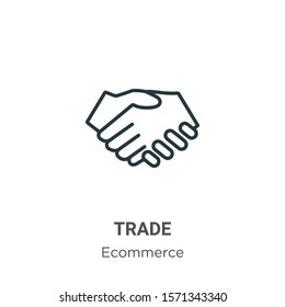 Trade outline vector icon. Thin line black trade icon, flat vector simple element illustration from editable payment concept isolated on white background