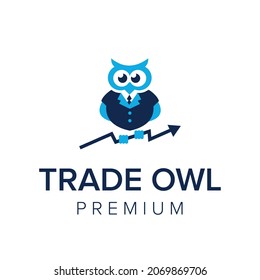 Trade owl logo icon vector template