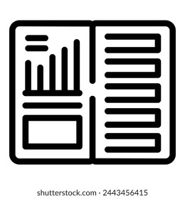 Vector de esquema de icono de papel comercial. Moneda oscura. Aprender conocimientos financieros