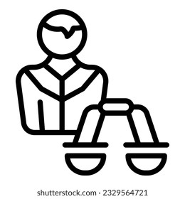 Trade person icon outline vector. Show event. Bio leaf
