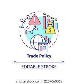 Trade policy concept icon. Cooperation for sustainable recovery after covid abstract idea thin line illustration. Isolated outline drawing. Editable stroke. Arial, Myriad Pro-Bold fonts used