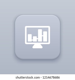 Trade presentation growth button, best vector on a gray background