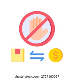 Icono de restricción comercial Ilustración vectorial plana