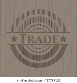 Trade retro style wooden emblem