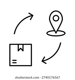 Trade Route Outline Icon Vector Illustration