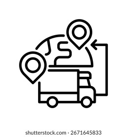 Trade Routes Icon Line Vector Illustration