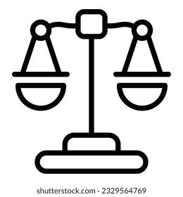 Trade scales icon outline vector. Show hall. Event people