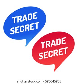 Trade secret. Speech bubble icon. Vector illustration on white background.
