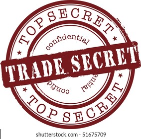 Trade Secret Stamp With Red Ink. Isolated