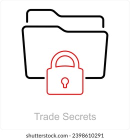 Trade Secrets and folder safety icon concept