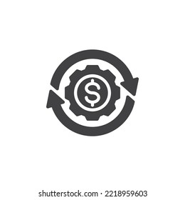Icono del vector de servicio comercial. signo plano relleno para concepto móvil y diseño web. Icono de glifo de gestión de dinero. Símbolo, ilustración del logotipo. Gráficos vectoriales
