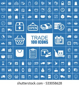 Trade, Shopping, Sale and Market Vector Icons.