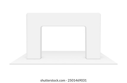 Trade Show Arch Mockup, Isolated On White Background, Front View. Vector illustration