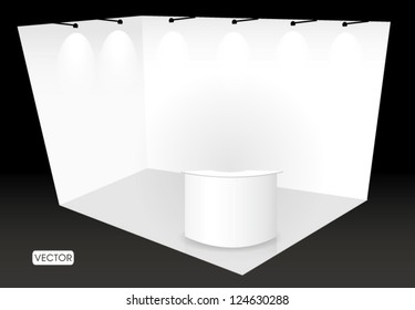 trade show booth with counter