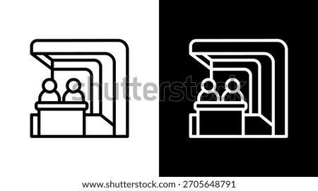 Trade Show Booth With Icon Set Design