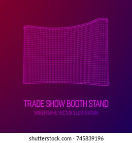 Trade show booth. Wireframe mesh vector. Template for your design.
