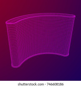 Trade show booth. Wireframe mesh vector. Template for your design.