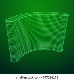 Trade show booth. Wireframe mesh vector. Template for your design.