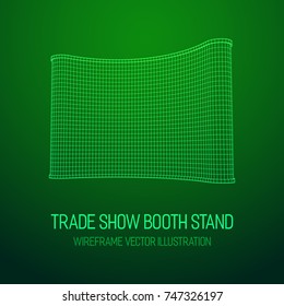 Trade show booth. Wireframe mesh vector. Template for your design.