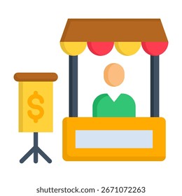 Icono de la feria comercial Ilustración vectorial de estilo plano