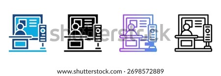 Trade Show Icon Multiple Style Vector Illustration
