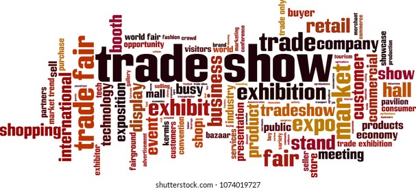 Trade Show Word Cloud Concept. Vector Illustration