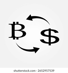 mercado de ações de negociação cripto bitcoin ícone de negociação símbolo ilustração vetor eps10 modelo de logotipo design