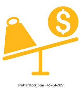 Trade Swing icon. Vector style is flat iconic symbol with rounded angles, yellow color, white background.