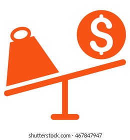 Trade Swing icon. Vector style is flat iconic symbol with rounded angles, orange color, white background.