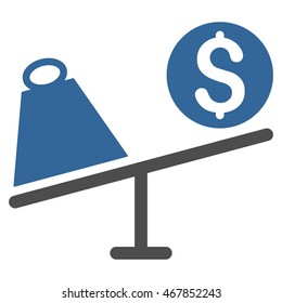 Trade Swing icon. Vector style is bicolor flat iconic symbol with rounded angles, cobalt and gray colors, white background.