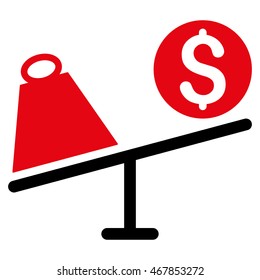 Trade Swing icon. Vector style is bicolor flat iconic symbol with rounded angles, intensive red and black colors, white background.