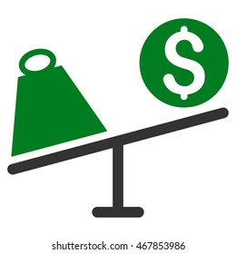 Trade Swing icon. Vector style is bicolor flat iconic symbol with rounded angles, green and gray colors, white background.
