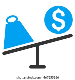 Trade Swing icon. Vector style is bicolor flat iconic symbol with rounded angles, blue and gray colors, white background.