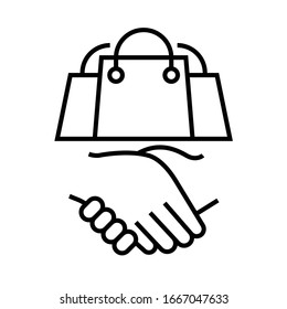 Trade transaction line icon, concept sign, outline vector illustration, linear symbol.