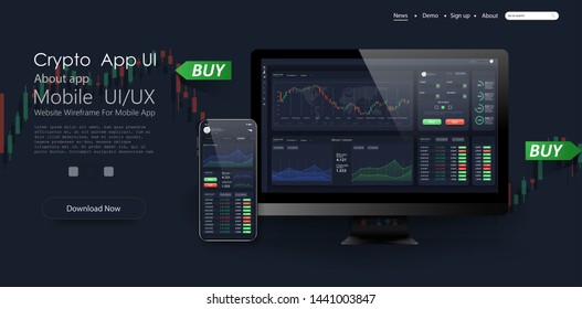 Trade UI, great design for any purposes. Trade concept. Web site screen template. forex market, news and analysis. binary option. Application for investment and online trading  smartphone, pc.